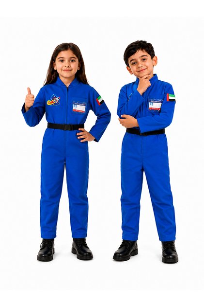 Kids Astronaut Space Suit Costume – Premium Blue UAE Badge, Space Explorer Outfit
