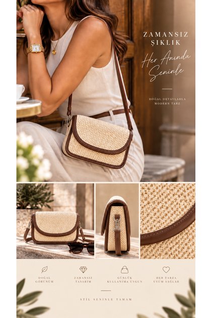 Straw Textured Women's Shoulder and Crossbody Bag – Stylish Handbag for Daily Use (3 Colors)