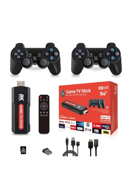 Consolă Game TV Stick Q9 compactă, ieșire 8K HDR, 64 GB