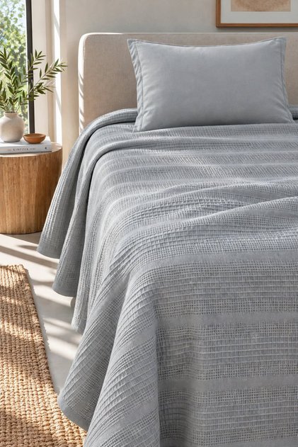 100% Cotton Dual Single Pique Set |   160X230 Pique + 100X200 Elastic Sheet + 1 Pillowcase