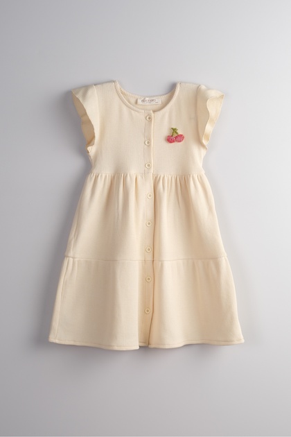 Waffle Knitted Fabric Girl's Dress 100% Cotton Organic Oeko-Tex Certified