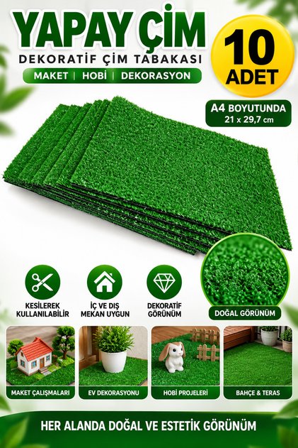 10 Pieces, Artificial Grass, A4 Size, Model, Decorative, Grass Layer, Artificial Grass Carpet