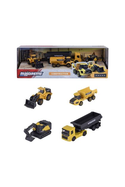 MAJORETTE SET 4 UTILAJE METALICE VOLVO CONSTRUCTION 7.5CM