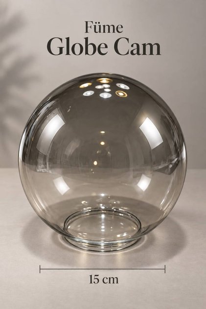 Globe Avize Camı 15cm Silver Chrome ( FÜME )