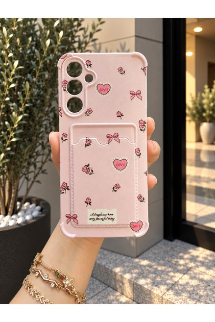 SAMSUNG GALAXY A24 Uyumlu Kamera Korumalı Kartlıklı Baskılı Darbe Emici Silikon Kılıf