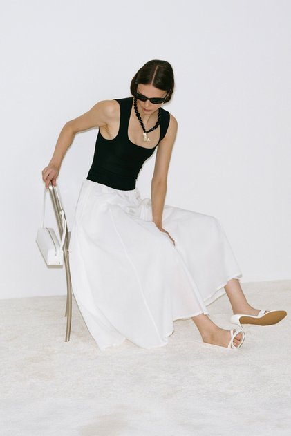 Black Amora Contrast Long Dress