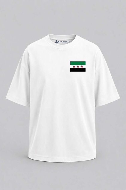 Oversize Syria Flag Pocket Printed Unisex T-Shirt
