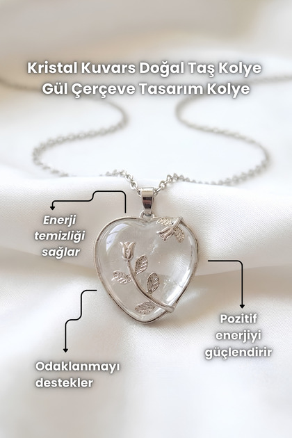 Pink Quartz, Crystal Quartz Natural Stone Pendant Rose Frame Design Pendant