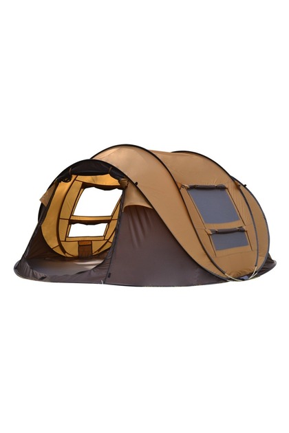 Pop Up Camping Tent 280x200x115cm Portable Foldable Outdoor Tent with Carry Bag Brown