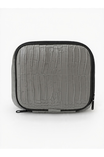 Multi-Purpose Technology Accessory Bag, Organizer Bag, Travel Organizer Black Crocodile