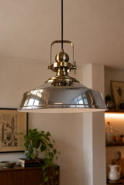 Asaletli Krom Tekli Avize Eskitme Başlık Retro Sarkıt Lamba Restoran Cafe Salon Avizeleri