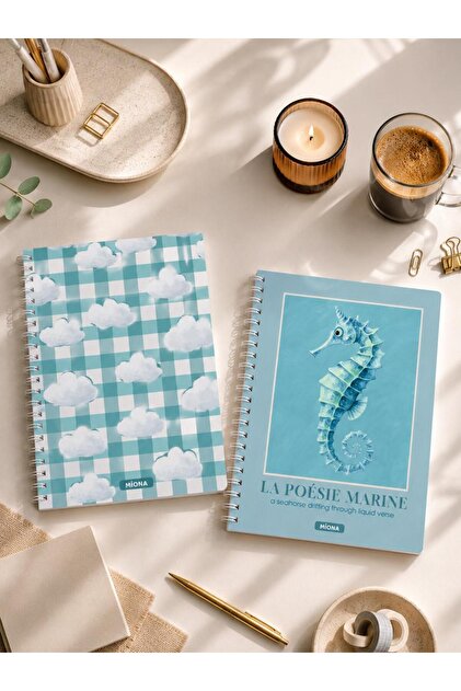 A5 Spiralli Okul Defteri 60 Yaprak(120 Sayfa) 2 li Set 2 Adet Kareli Defter , Notebook