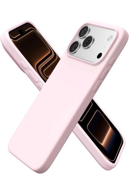 Premium Liquid Silicone Protective Case for iPhone 17 Pro Max - Slim Soft-Touch Shockproof Cover, Available in 27 Vibrant Colors (Chalk Pink)