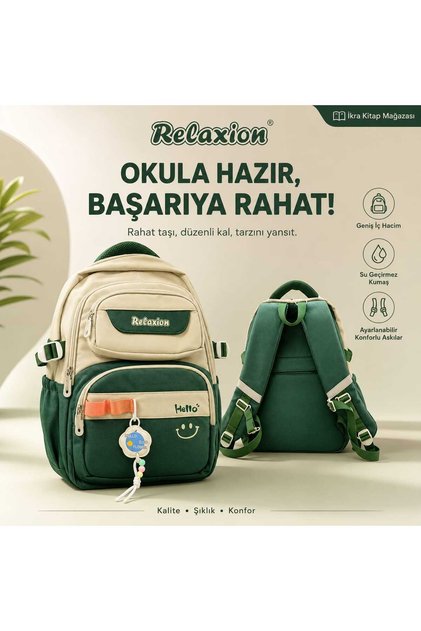 2460 Unisex Ortopedik Okul Sırt Çantası – Suya Dayanıklı Kumaş, Geniş Bölmeli, Çok Cepli Ortaokul Lise Çantası