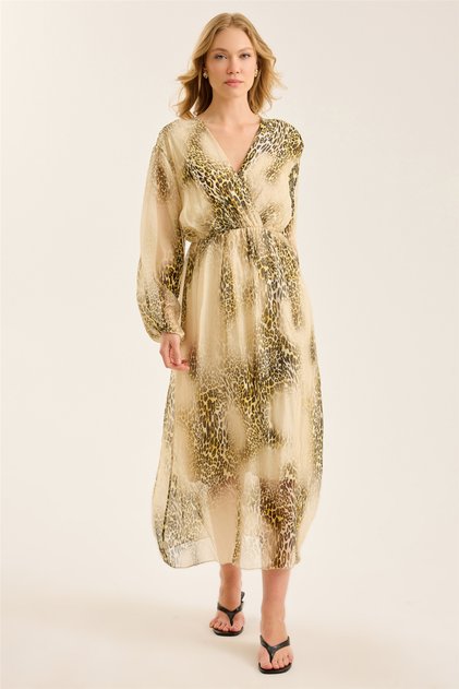 Silk Leopard Patterned Anv Dress