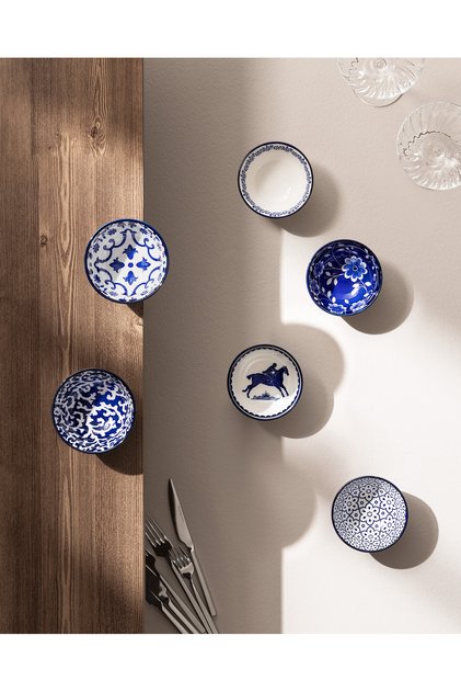 Reve bleu vista kase set - blue/white - 10 cm