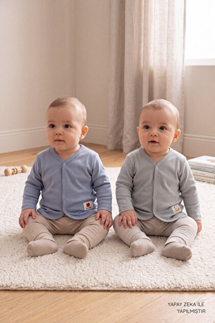 2-Pack Unisex Baby Embroidered Snap Cardigan 100% Cotton 3-24 Months