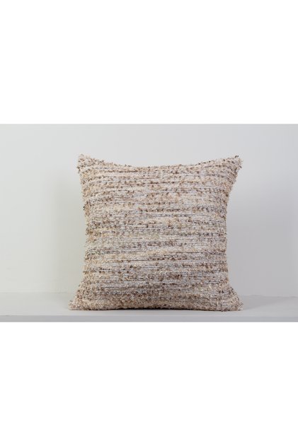 Cream Beige Textured Woven Decorative Sofa Cushion Cover with Hidden Zipper