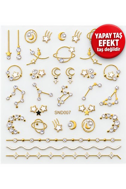 3D Kabartmalı Nail Art Sticker Tırnak Süsleme Stickeri Taş Görünümlü Metalik Efektli Yapışkanlı Saç, Yüz, Tırnak Ve Süs Oje Jel Süs