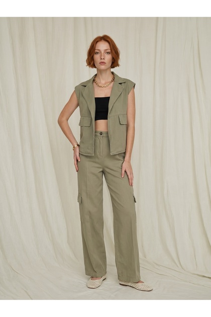 Gabardin Keten Yelek