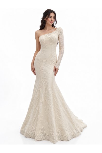 Ivory Dress from Lace Fabric