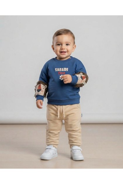 Baby Boy Sleeves with Lion Detail, 6-9-12-18-24 Months, 2-Piece Stylish Seasonal 2 Thread Design Set