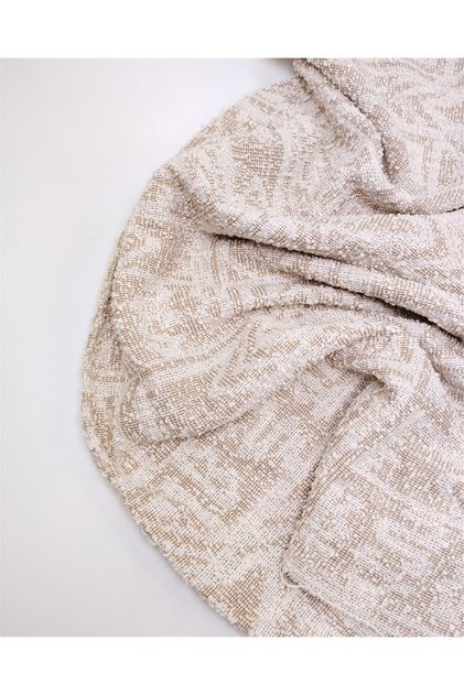 Cream Milk Coffee Colors Shart Pattern Fine Draped Jacquard Knitted Fabric Cardigan & Sweater Fabric 160X340Cm