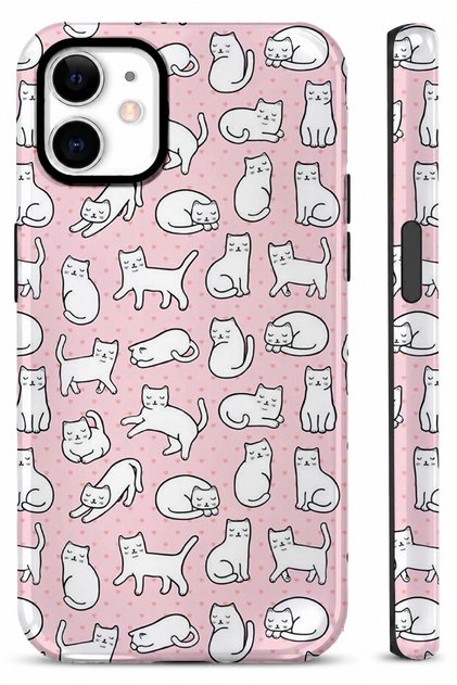 iPhone 11 Compatible - Lots of Cats Double Layer Cover, Glossy Surface Protective Glossy Touch Case