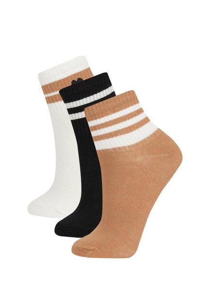 Women's Comfortable Elastic 3-Piece Cotton Long Socks A5879Axns