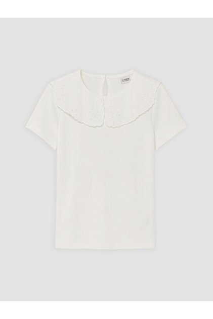 Quality Pieces from Çelebi Store Bebe Roba Collar Embroidered Girl's T-Shirt