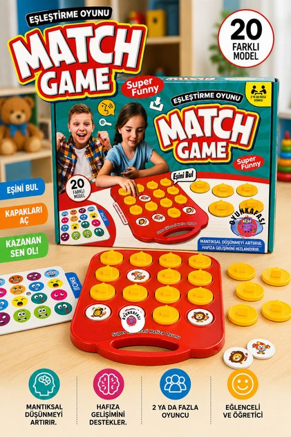 Match Game Matching and Memory Game Attention Intelligence Game with 20 Different Models 2 Players and Above