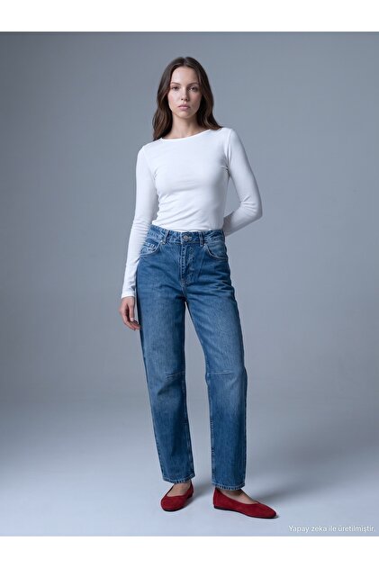 72361 Denim Trousers with Cuffs - Blue