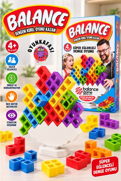 Balance Game – Strategy, Attention, and Concentration Game with Colorful Blocks for Ages 4+