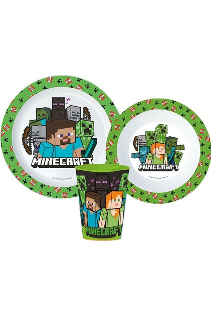 Pixelcraft set de masă, set micro plastic, cu pahar de 260 ml