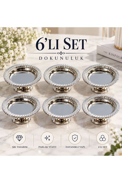 6'lı Başak desenli Kahve yanı lokumluk-İkramlık-Sunumluk