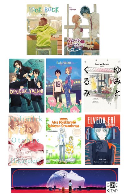 One Shot Manga 8'li Set / Look Back - Öpücüğe Uzanan Mesafe - Öpücük Yalanı - İlahi Yalan - Yumi ve Kurumi - Tadımlık Otobüs Hikayeleri - Ateş Böceklerinin Işıldayan Ormanlarına - Elveda Eri