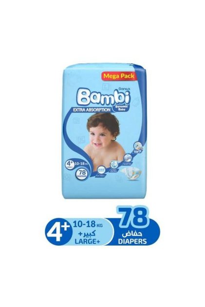 حفاضات بامبي رقم 4+ 78PCS