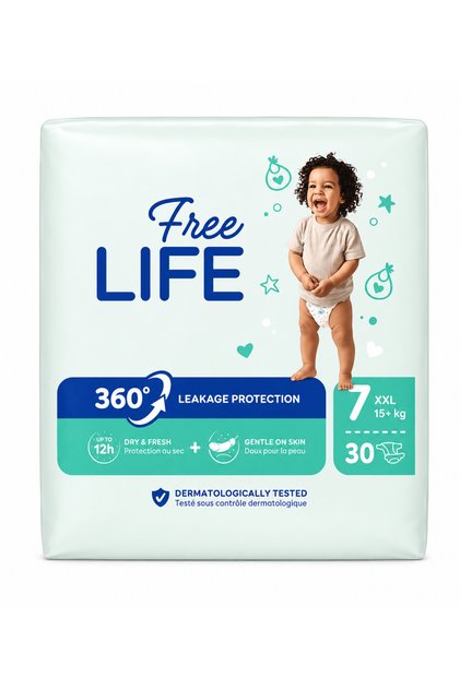 Scutece Free Life XXL Mărimea 7, 15+ kg, 30 buc