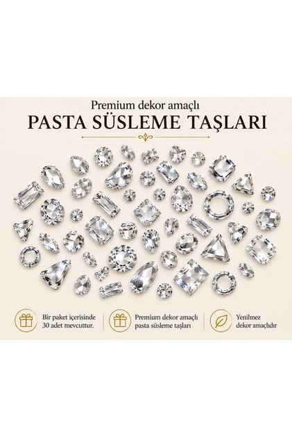 Pasta Süsleme Taşı 30 Adetli