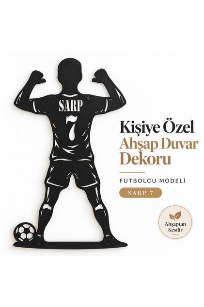 Kişiye Özel İsim & Numaralı Futbolcu Duvar Tablosu - Genç & Çocuk Odası Dekoratif Hediye