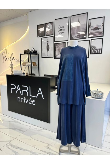 Bambu Lacivert Pantolon Takım