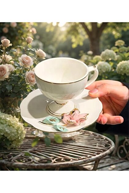 Felicity Porcelain 6-Person Cup Set Pink