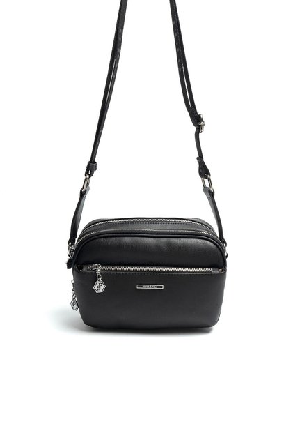 Black - Black Plain Women's Crossbody Bag Sp1162