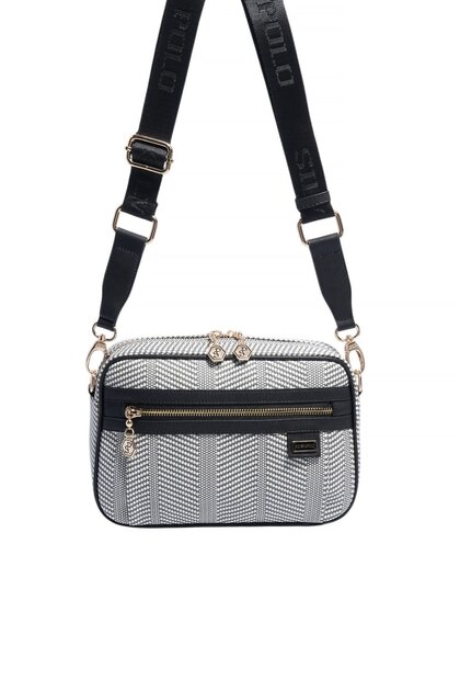 Black and White - Black Straw Women's Crossbody Bag Sp1280