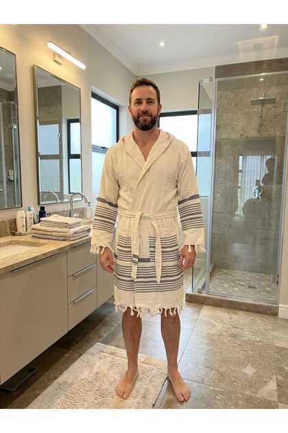 Men's Peshtemal Bathrobe, Moraca Peshtemal Bathrobe, Cotton Peshtemal Bathrobe
