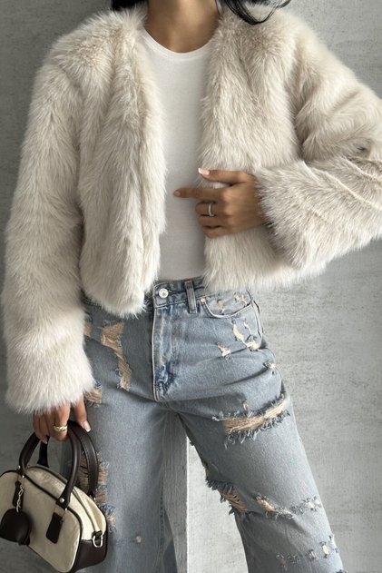 Premium Faux Fur Jacket Without Collar