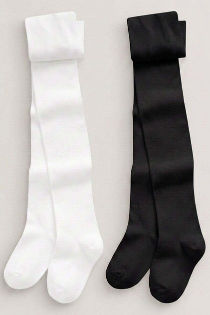 2 Pieces of Girls' Cotton Combed Cotton Pantyhose