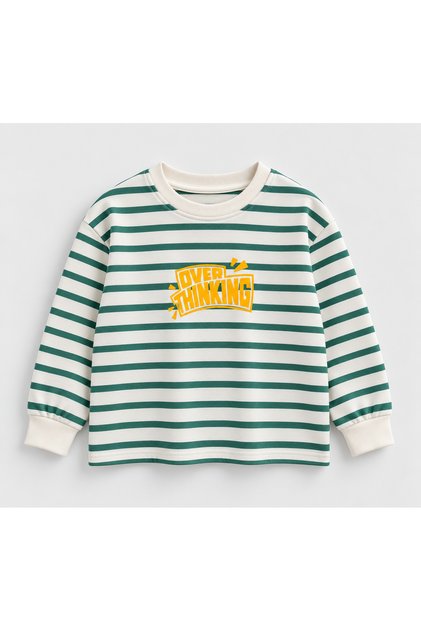 Overthinking Striped Long Sleeve Sweatshirt (2-9 Years)