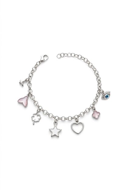 Ribbon Bow Heart Luck Steel Bracelet