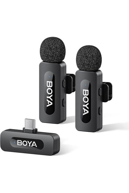 ميكروفون لافالير لاسلكي BOYA BY-V20 V2.0 لأجهزة آيفون/أندرويد